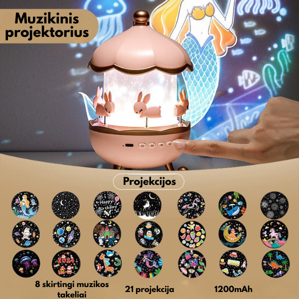 Muzikinis projektorius „Magiškas namelis“