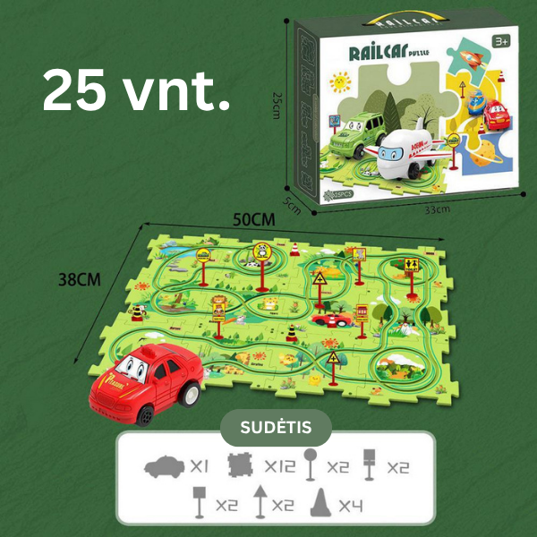 Interaktyvi edukacinė dėlionė - lenktynių trasa