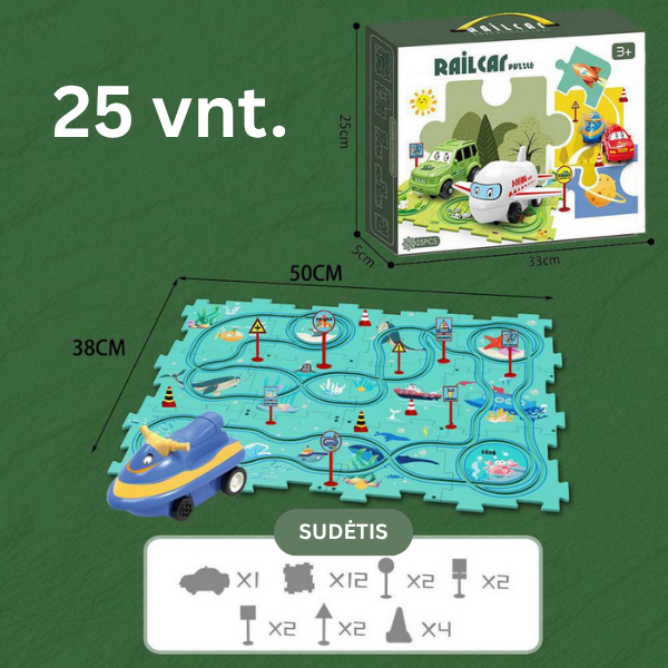 Interaktyvi edukacinė dėlionė - lenktynių trasa