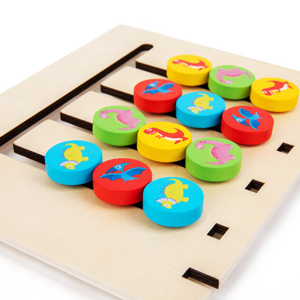Medinis Montessori spalvų ir raštų dėliojimo žaidimas