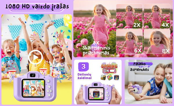 Vaikiškas skaitmeninis fotoaparatas