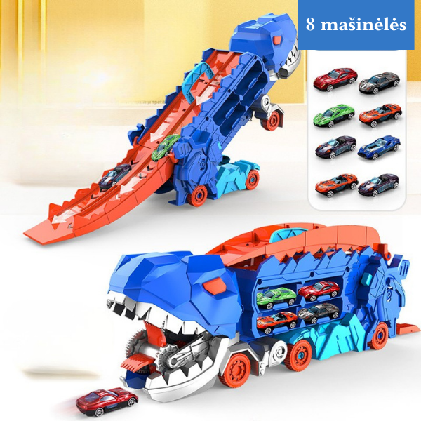 Dinozauras-automobilis su mini mašinėlėmis