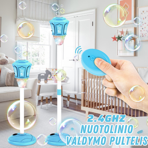 Automatinis muilo burbulų šviestuvas su šviesomis ir muzika
