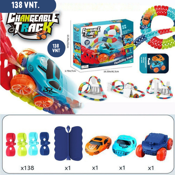 Antigravitacinė lanksti automobilių trasa su automobiliu