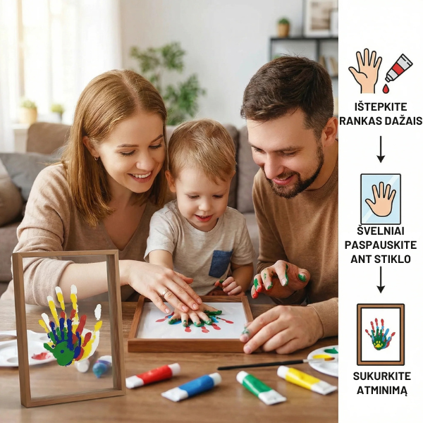 DIY medinis rankų atspaudų rinkinys prisiminimams