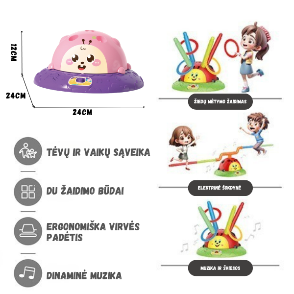 Boružėlės žaidimų karuselė - 2-in-1 žaidimas
