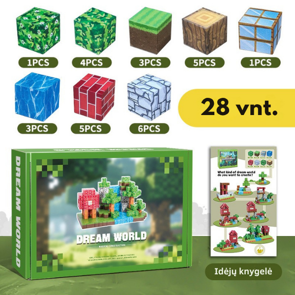 MINECRAFT magnetinių blokų rinkinys