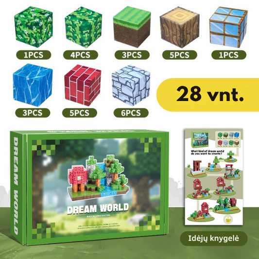 MINECRAFT magnetinių blokų rinkinys