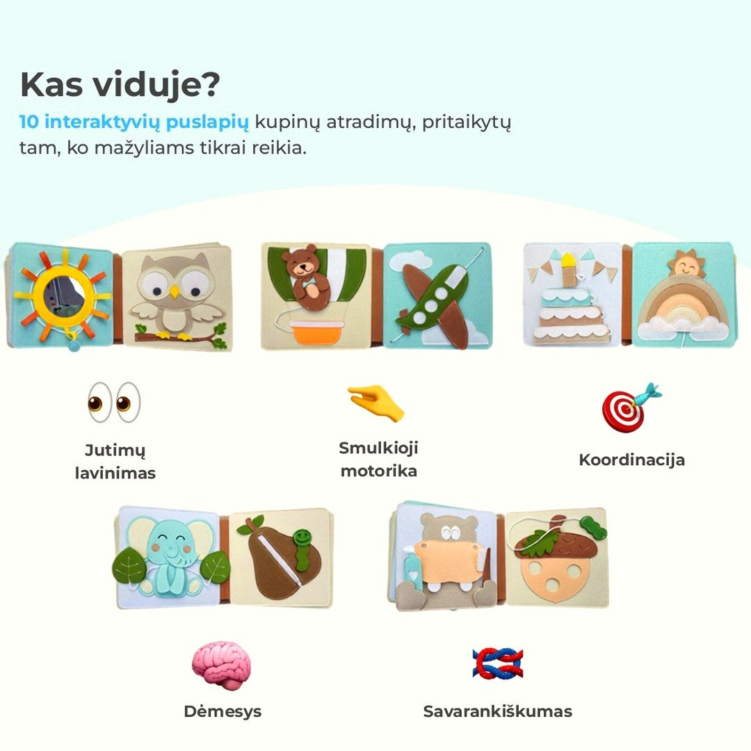 Montessori veiklos knygelė mažiesiems – Meškiukų šventė