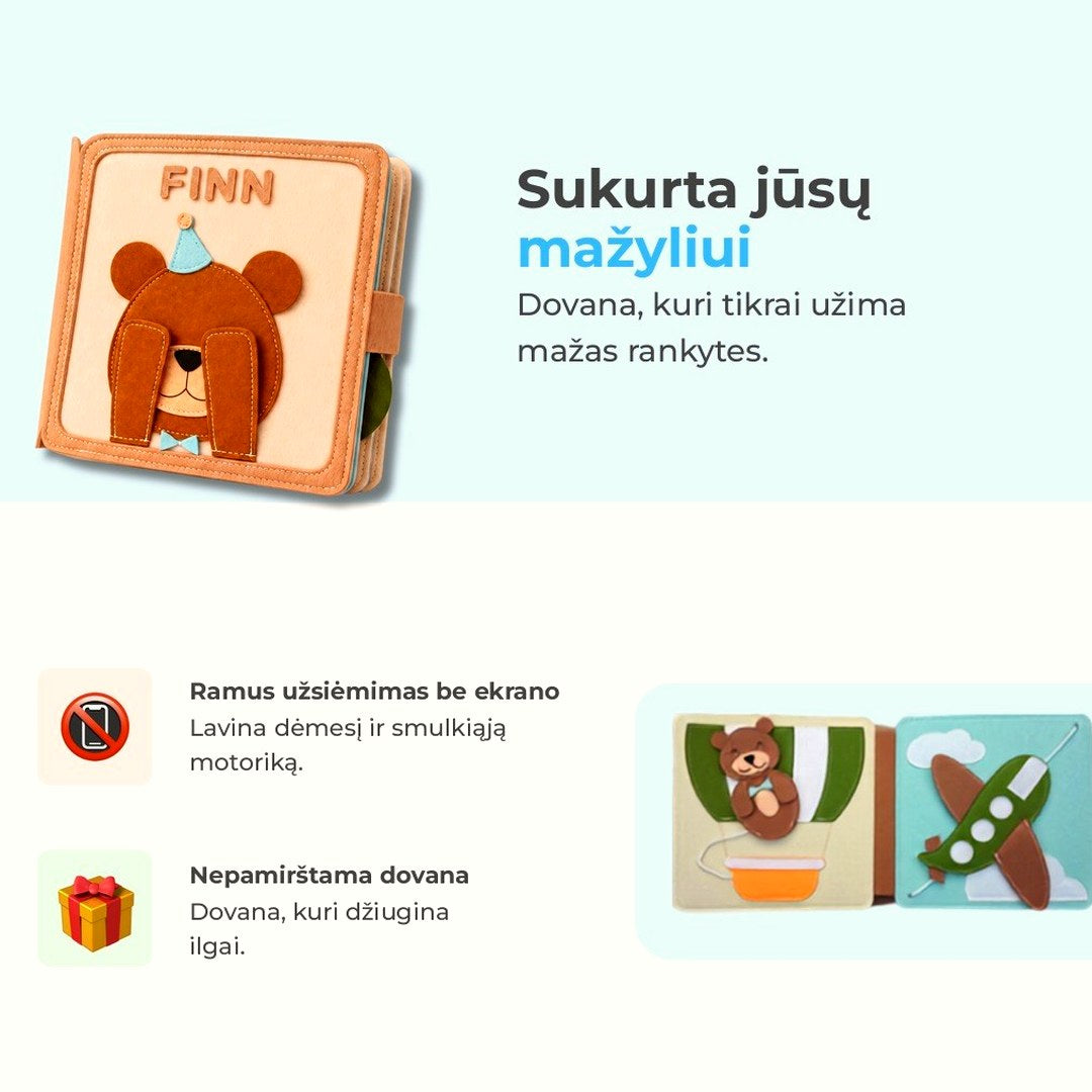 Montessori veiklos knygelė mažiesiems – Meškiukų šventė