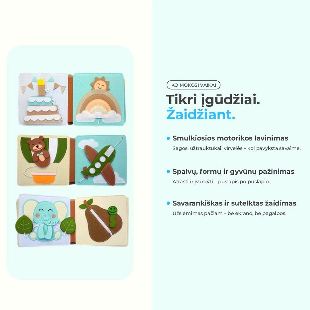 Montessori veiklos knygelė mažiesiems – Meškiukų šventė
