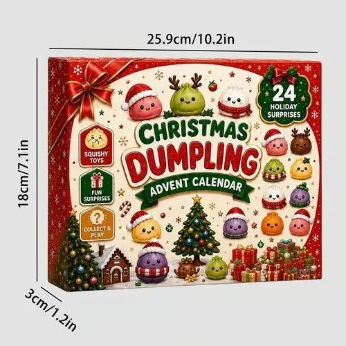 Koldūnėlių squishy advento kalendorius – 24 minkštos staigmenos