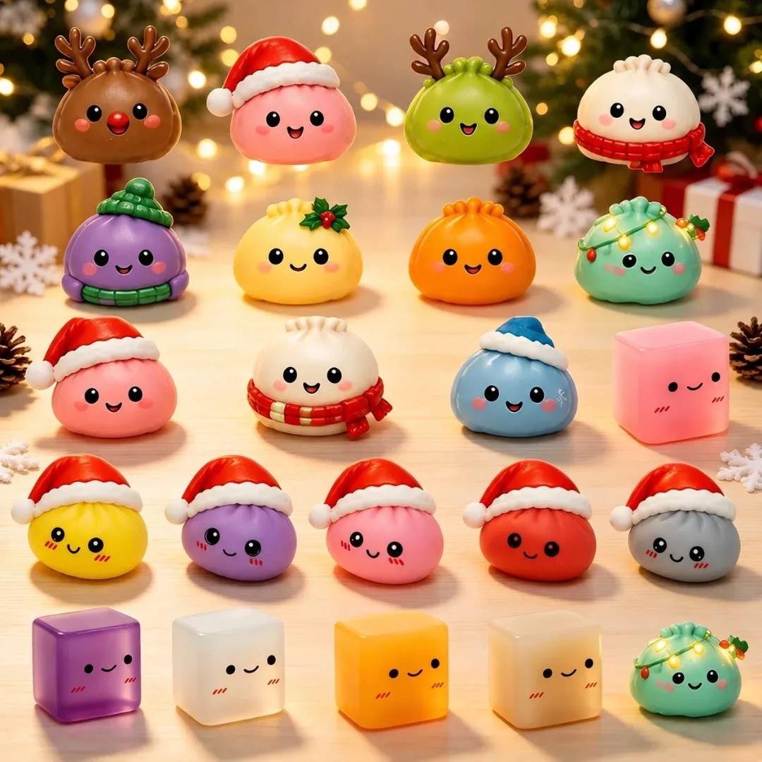 Koldūnėlių squishy advento kalendorius – 24 minkštos staigmenos
