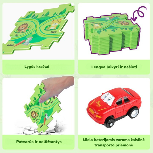 Interaktyvi edukacinė dėlionė - lenktynių trasa