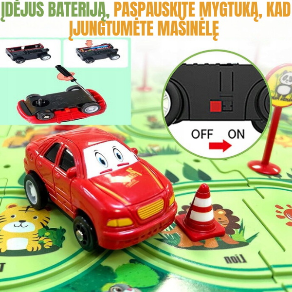 Interaktyvi edukacinė dėlionė - lenktynių trasa