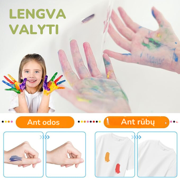 Piešimo rankomis kūrybinis rinkinys vaikams – plaunami dažai