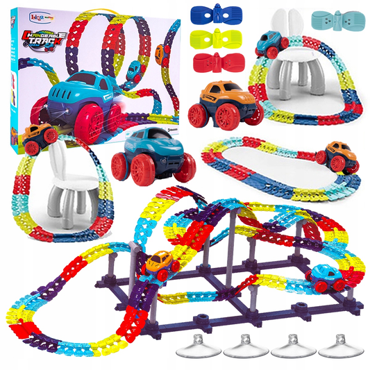 Antigravitacinė lanksti automobilių trasa su automobiliu